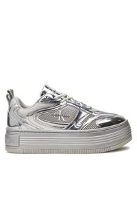 Calvin Klein Jeans Sneakersy Bold Platf Low Mix Ml Mr YW0YW01510 Srebrny. Kolor: srebrny. Materiał: materiał, mesh