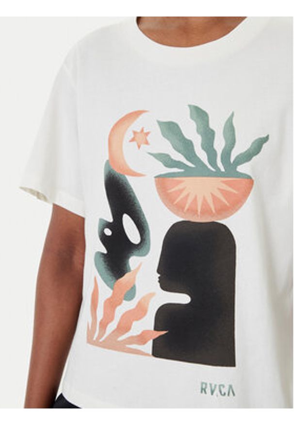 RVCA T-Shirt Collage EVJZT00163 Biały Easy Fit. Kolor: biały. Materiał: bawełna