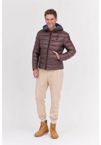 Blauer USA - BLAUER Brązowa puchowa kurtka męska Virgil z kapturem, Rozmiar XXL. Typ kołnierza: kaptur. Kolor: brązowy. Materiał: puch #5