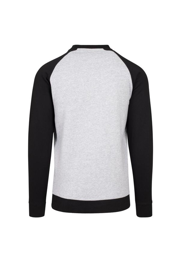 BUILD YOUR BRAND - Męska Koszulka Raglan Z Okrągłym Dekoltem. Kolor: wielokolorowy, czarny, szary. Długość rękawa: raglanowy rękaw