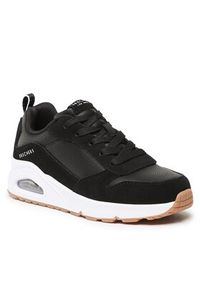 skechers - Skechers Sneakersy Uno Stacre 403677L/BKW Czarny. Kolor: czarny. Materiał: skóra
