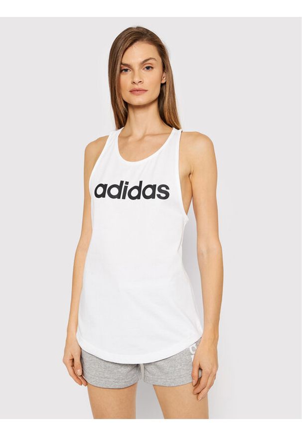 Adidas - adidas Top Essentials Loose Logo GL0567 Biały Regular Fit. Kolor: biały. Materiał: bawełna