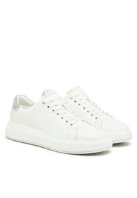 Calvin Klein Sneakersy Cupsole Lace Up - Suede Bt HW0HW02404 Biały. Kolor: biały. Materiał: skóra