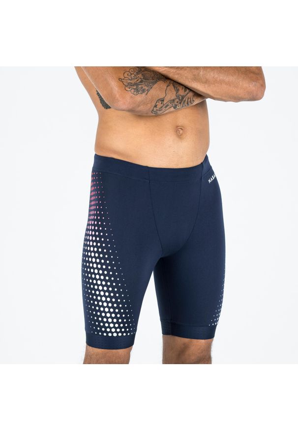 Decathlon - Spodenki pływackie Jammer męskie Nabaiji Fiti. Kolor: niebieski. Materiał: poliester, poliamid, materiał, elastan