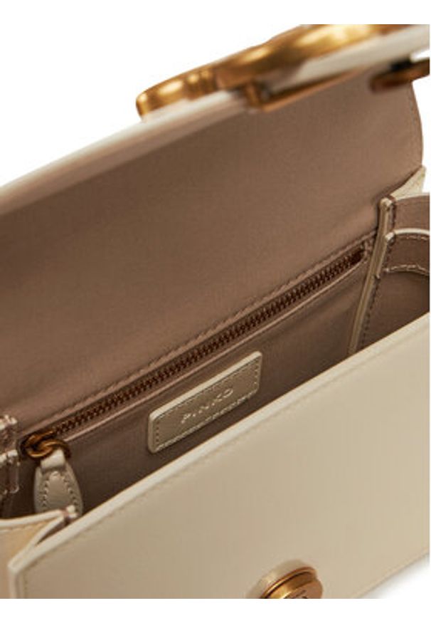 Pinko - PINKO Torebka Love One Top Handle Mini Light PE 25 PLTT 100071 A1UV Écru. Materiał: lakierowane, skórzane