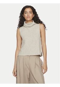 Vila Golf Beluna 14094218 Beżowy Regular Fit. Typ kołnierza: golf. Kolor: beżowy. Materiał: syntetyk #1