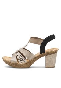 Rieker Sandały 665K3-60 Beżowy. Kolor: beżowy. Materiał: skóra #3