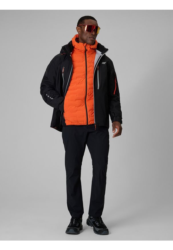 4f - 4F Kurtka trekkingowa z wypełnieniem Primaloft Silver męska - pomarańczowa M. Kolor: pomarańczowy. Materiał: syntetyk, materiał. Technologia: Primaloft. Długość: długie. Sport: turystyka piesza