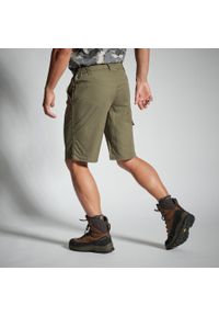 SOLOGNAC - Bermudy 100. Kolor: wielokolorowy, zielony, brązowy. Materiał: bawełna, poliester, materiał. Sport: outdoor #2