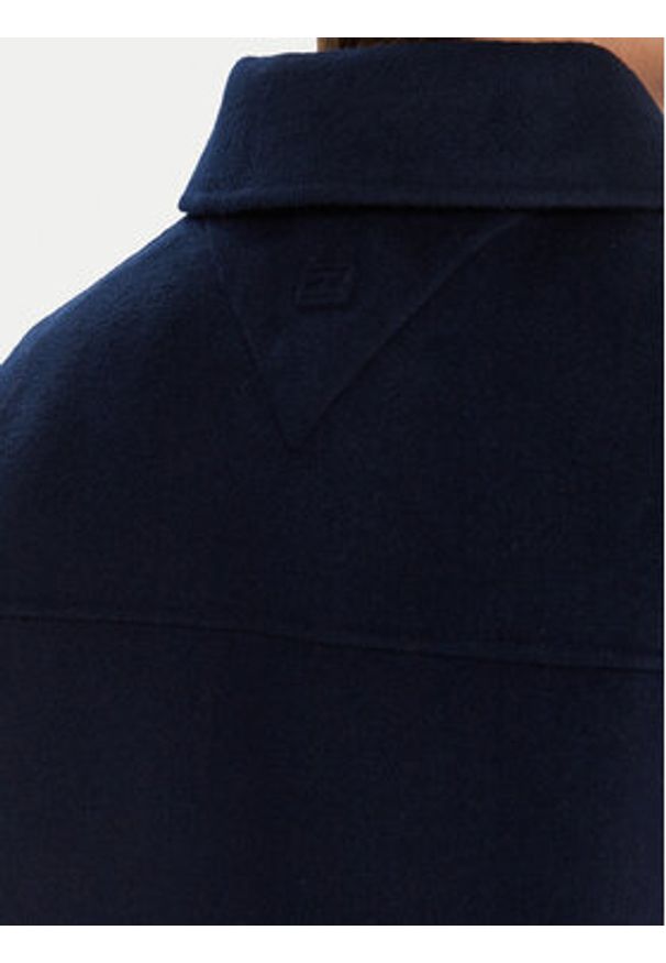 TOMMY HILFIGER - Tommy Hilfiger Płaszcz wełniany WW0WW46558 Granatowy Relaxed Fit. Kolor: niebieski. Materiał: syntetyk