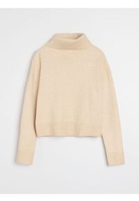 Sinsay - Gładki golf basic - kremowy. Typ kołnierza: golf. Kolor: kremowy. Wzór: gładki