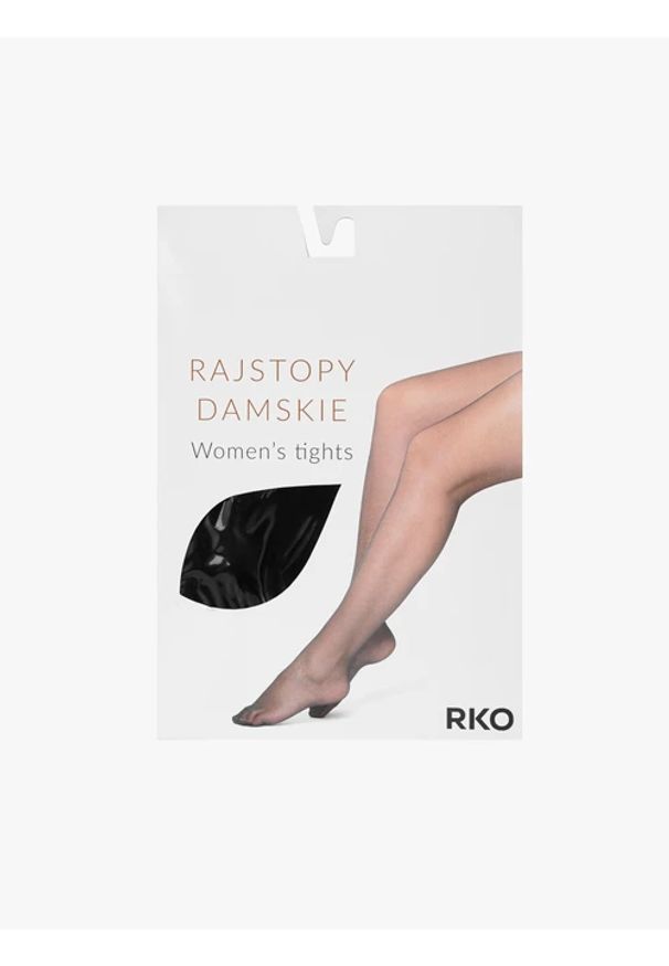 Ryłko - Czarne rajstopy damskie 30 DEN. Kolor: czarny. Materiał: materiał, poliamid, bawełna, elastan