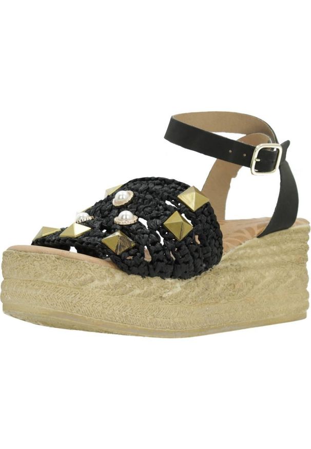 Sandały MTNG 50214M Czarny. Kolor: czarny. Materiał: tkanina. Sezon: lato