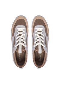 Calvin Klein Sneakersy Low Pro Runner Mix Mat HM0HM02208 Brązowy. Kolor: brązowy. Materiał: zamsz, skóra #4