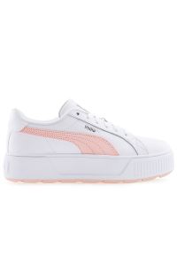 Buty Puma Karmen L 38461509 - biało-różowe. Kolor: różowy, wielokolorowy, biały. Materiał: materiał, syntetyk, skóra ekologiczna. Szerokość cholewki: normalna. Obcas: na platformie #1