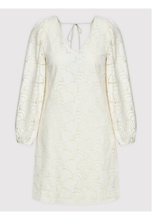 Samsoe & Samsoe - Samsøe Samsøe Sukienka letnia Anain F22200158 Biały Regular Fit. Kolor: biały. Materiał: bawełna. Sezon: lato