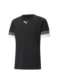 Męska koszulka piłkarska Jersey Puma Team Rise. Kolor: czarny, wielokolorowy, szary. Materiał: jersey. Sport: piłka nożna