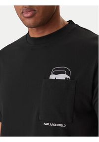 Karl Lagerfeld - KARL LAGERFELD T-Shirt 755047 561221 Czarny Regular Fit. Typ kołnierza: dekolt w karo. Kolor: czarny. Materiał: bawełna #3
