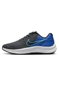 Buty treningowe dla dzieci Nike Star Runner 3 Gs. Okazja: na uczelnię. Zapięcie: sznurówki. Kolor: szary. Materiał: guma, syntetyk, tkanina, materiał. Szerokość cholewki: normalna. Sport: joga i pilates