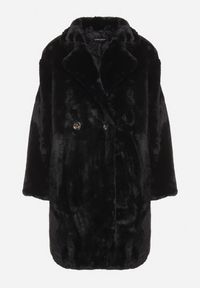 Born2be - Czarny Płaszcz ze Sztucznego Futra Kairaelle. Okazja: na co dzień, na spacer. Kolor: czarny. Materiał: futro. Długość rękawa: długi rękaw. Długość: długie. Sezon: jesień, zima. Styl: casual, elegancki #2