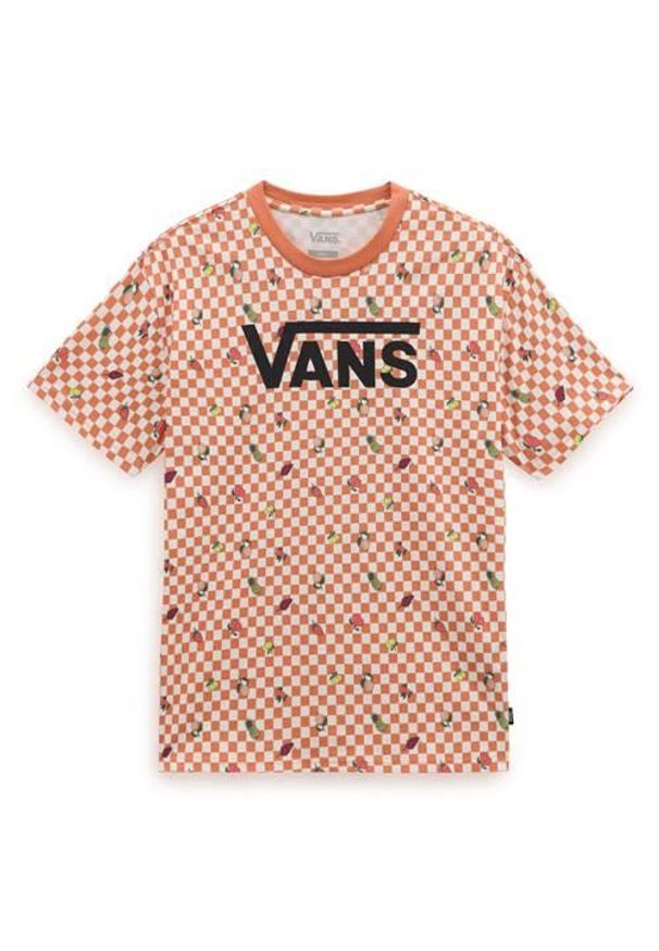 Koszulka sportowa damska Vans Fruit Checkerboard. Kolor: pomarańczowy. Materiał: bawełna. Długość rękawa: krótki rękaw. Długość: krótkie