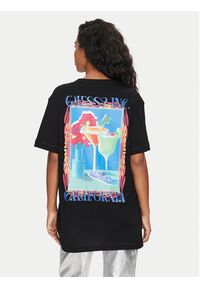 Guess T-Shirt W4GI19 JA914 Czarny Regular Fit. Kolor: czarny. Materiał: bawełna