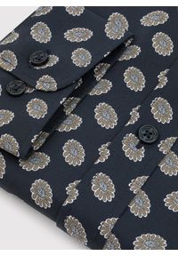 Pako Lorente - PAKO LORENTE – Czarna koszula w kwiaty. Kolor: niebieski, czarny. Materiał: bawełna, elastan. Długość rękawa: długi rękaw. Długość: długie. Wzór: kwiaty #6