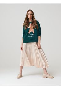 Sinsay - Bluza ze ściągaczami - zielony. Kolor: zielony. Materiał: materiał, włókno