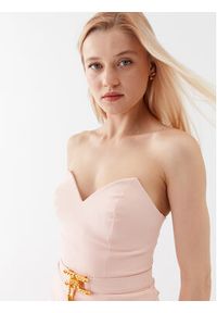 Elisabetta Franchi Sukienka koktajlowa AB-425-32E2-V500 Różowy Slim Fit. Kolor: różowy. Materiał: syntetyk. Styl: wizytowy