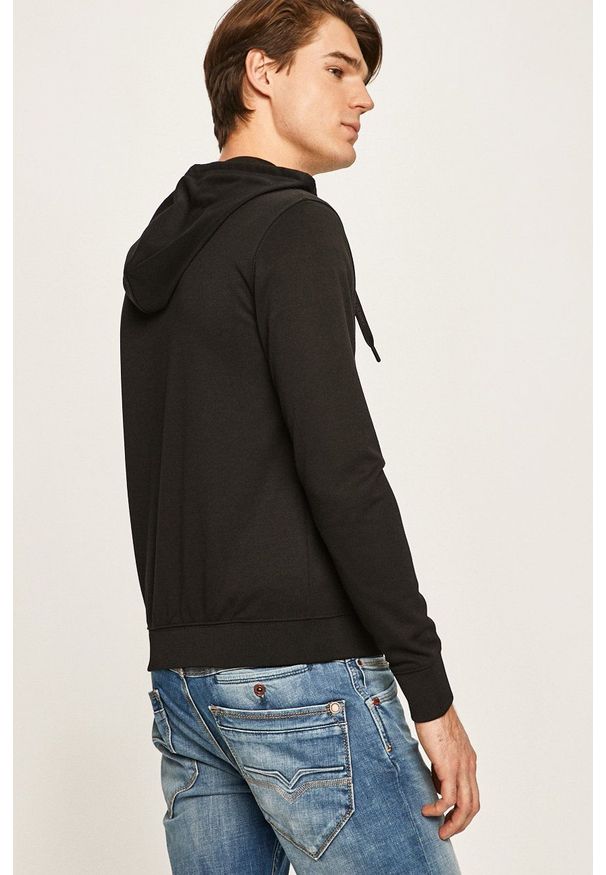 Armani Exchange - Bluza. Okazja: na co dzień. Typ kołnierza: kaptur. Kolor: czarny. Styl: casual