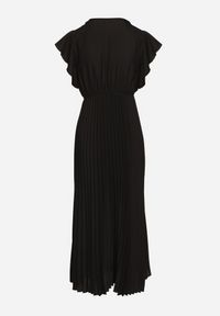 Born2be - Czarna Plisowana Sukienka Maxi Rozkloszowana z Luźnymi Rękawkami Serahpine. Okazja: na co dzień, na spacer, na imprezę. Kolor: czarny. Długość rękawa: krótki rękaw. Typ sukienki: proste. Styl: casual. Długość: maxi #2