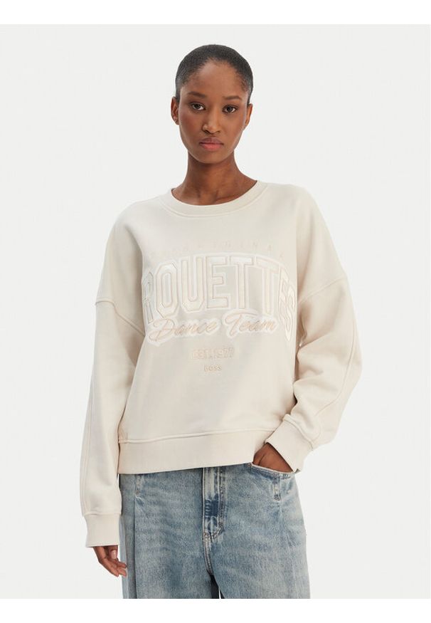 BOSS Bluza C Ever 50556999 Beżowy Oversize. Kolor: beżowy. Materiał: bawełna