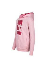 Diadora - Zestaw dresowy dziecięcy DIADORA JU. TRACKSUIT HOODIE FZ ELEMENTS. Kolor: różowy. Materiał: dresówka