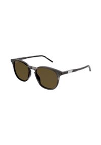 Gucci okulary przeciwsłoneczne męskie kolor szary. Kształt: okrągłe. Kolor: szary #4