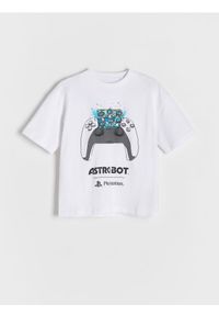 Reserved - T-shirt Playstation - biały. Kolor: biały. Materiał: bawełna, dzianina