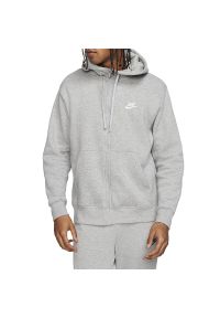 Bluza Nike Nsw Club Hoodie Fz BV2645-063 - szara. Typ kołnierza: kaptur. Kolor: szary. Materiał: poliester, bawełna. Styl: klasyczny, sportowy #1