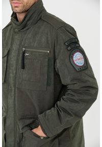 Aeronautica Militare - AERONAUTICA MILITARE Zielona męska kurtka. Kolor: zielony