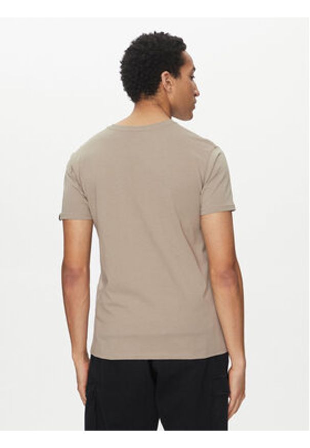 Alpha Industries T-Shirt Basic 100501 Beżowy Regular Fit. Kolor: beżowy. Materiał: bawełna