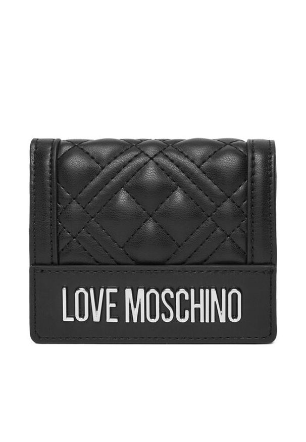 Love Moschino - LOVE MOSCHINO Mały Portfel Damski JC5601PP1NLA000B Czarny. Kolor: czarny. Materiał: skóra