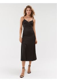 Guess Sukienka koktajlowa W3BK0T WEFC2 Czarny Regular Fit. Kolor: czarny. Materiał: syntetyk. Styl: wizytowy
