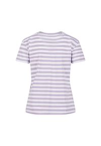 Urban Classics - T-shirt Damski W Paski Standardowy. Kolor: fioletowy, różowy, biały, wielokolorowy. Wzór: paski. Sport: turystyka piesza