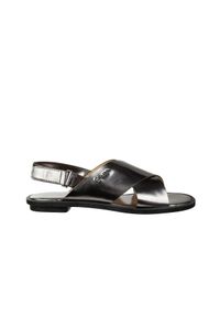 Sandały Calvin Klein Tonya Metallic Box Steel 098072, Srebrny, Skóra naturalna - 37. Okazja: na co dzień. Zapięcie: rzepy. Kolor: srebrny. Materiał: skóra ekologiczna, guma. Styl: casual #1