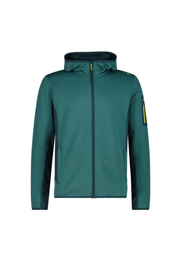 Bluza męska turystyczna CMP 34E7577. Okazja: na co dzień. Kolor: zielony. Styl: casual, sportowy. Sport: turystyka piesza
