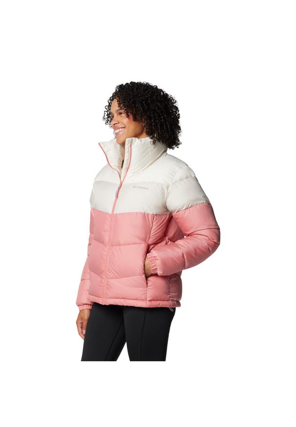 columbia - Kurtka sportowa damska Puffect II Colorblock Jacket. Kolor: różowy. Materiał: poliester. Sport: turystyka piesza