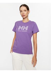 Helly Hansen T-Shirt Logo 34112 Fioletowy Regular Fit. Kolor: fioletowy. Materiał: bawełna #10