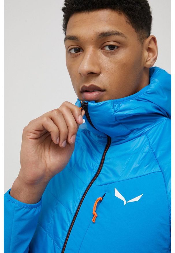 Salewa kurtka sportowa Ortles Hybrid przejściowa. Kolor: niebieski. Materiał: materiał, poliester, włókno, wełna. Styl: sportowy
