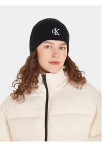 Calvin Klein Jeans Czapka Archive Logo Beanie K60K611255 Czarny. Kolor: czarny. Materiał: wiskoza