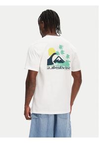 Quiksilver T-Shirt Palm Lines Ss EQYZT08057 Biały Regular Fit. Kolor: biały. Materiał: bawełna #4