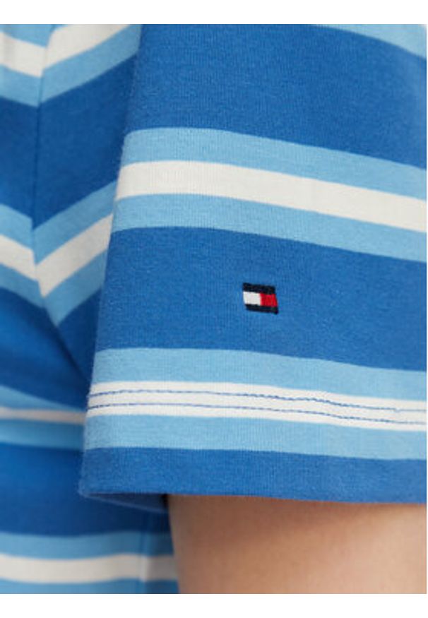 TOMMY HILFIGER - Tommy Hilfiger T-Shirt Logo Embroidery WW0WW48699 Niebieski Regular Fit. Kolor: niebieski. Materiał: bawełna