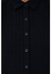 United Colors of Benetton sukienka bawełniana kolor czarny mini rozkloszowana. Kolor: czarny. Materiał: bawełna. Długość rękawa: długi rękaw. Typ sukienki: rozkloszowane. Długość: mini